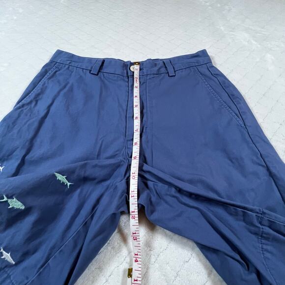 Mens Shorts Vinyard Vines Size 28 Chino Embroidery Sharks Blue Yellow - Picture 4 of 6